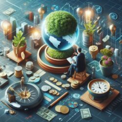Picture of a globe, clock and other objects someone is trying to navigate around.