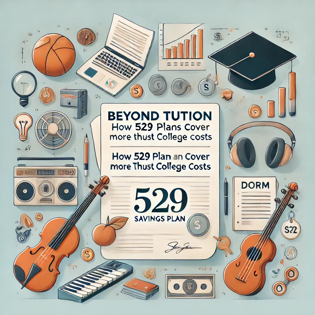 Flyer with sports, music instruments and other items surrounding a flyer.