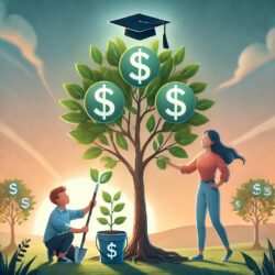Tree with dollar signs on it indicating growth.