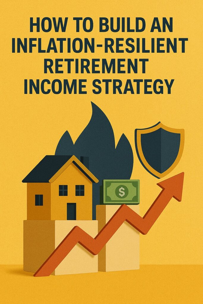 Flyer type image with a house, a flame and a shield under an arrow that is point up and to the right.