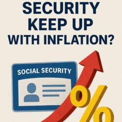 title of article with social security card and arrow pointing upward.