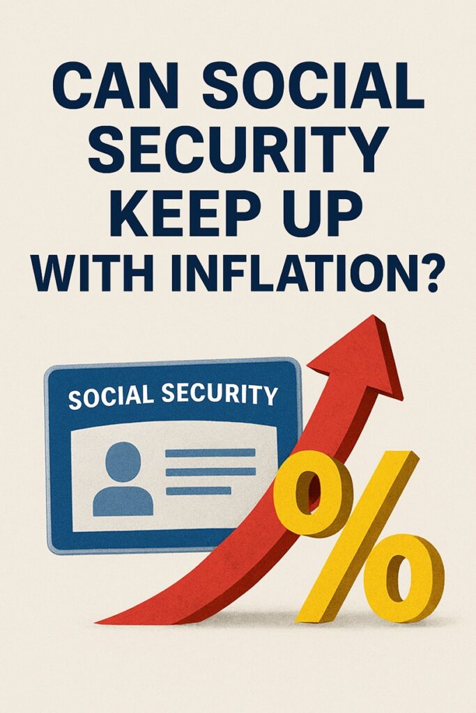 title of article with social security card and arrow pointing upward.